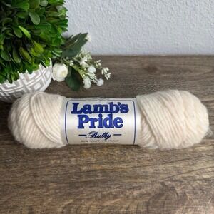 Brown Sheep Lambs Pride Bulky Wool Mohair Yarn Cream BM-10 125yds 4oz Skein